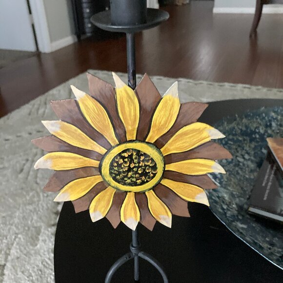 Sunflower Metal Taper Candle Holder - Picture 3 of 7